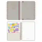 A5 Süresiz Haftalık Planlayıcı Spiralli Vegan Deri Kapak - Krem