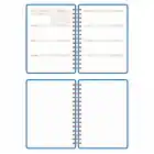 A5 Süresiz Haftalık Planlayıcı Spiralli Vegan Deri Kapak - Mavi