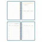 A5 Süresiz Haftalık Planlayıcı Spiralli Vegan Deri Kapak - Mavi