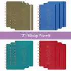 12li Tarihsiz Planlayıcı Ajanda Yılbaşı Hediye Seti - 15x21 cm - Kumaş Kapak