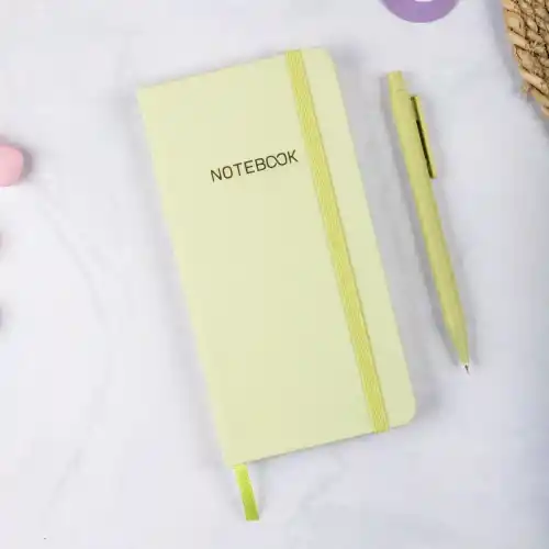 9x18 cm Sert Kapak Kareli Not Defteri – Tarihsiz Okul Defteri – Yeşil