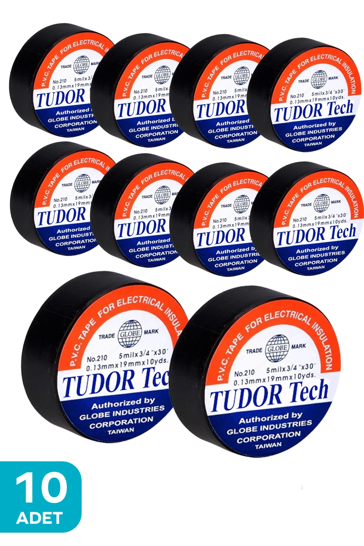 İzole Elektrikçi Bandı Siyah Elektirik Bant Bandı Pvc  10 Adet