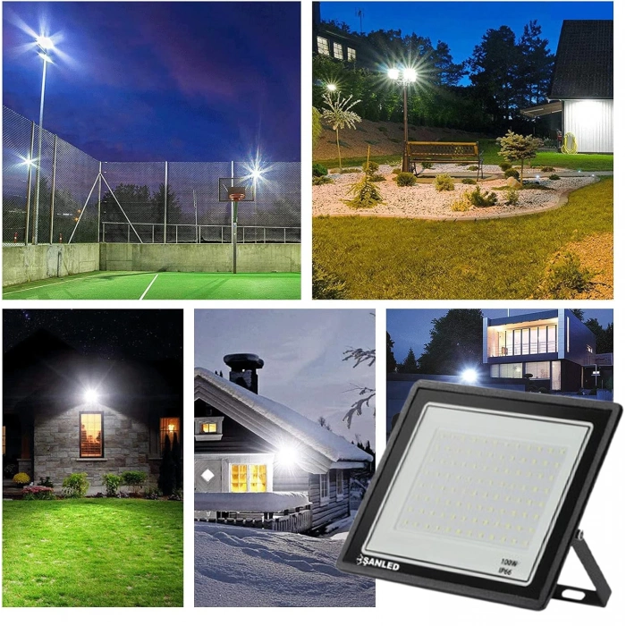 100W 6800 Lümen 6500K Beyaz Işık Smd LED Projektör 4 ADET