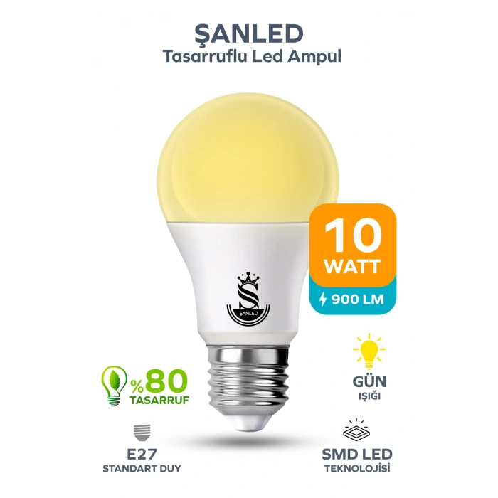 10W Tasarruflu Gün Işığı Led Ampul 1 Adet