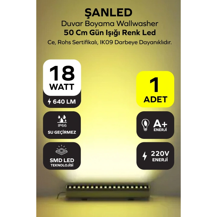 50 cm 18w Gün Işığı Renk Led Duvar Boyama Wallwasher