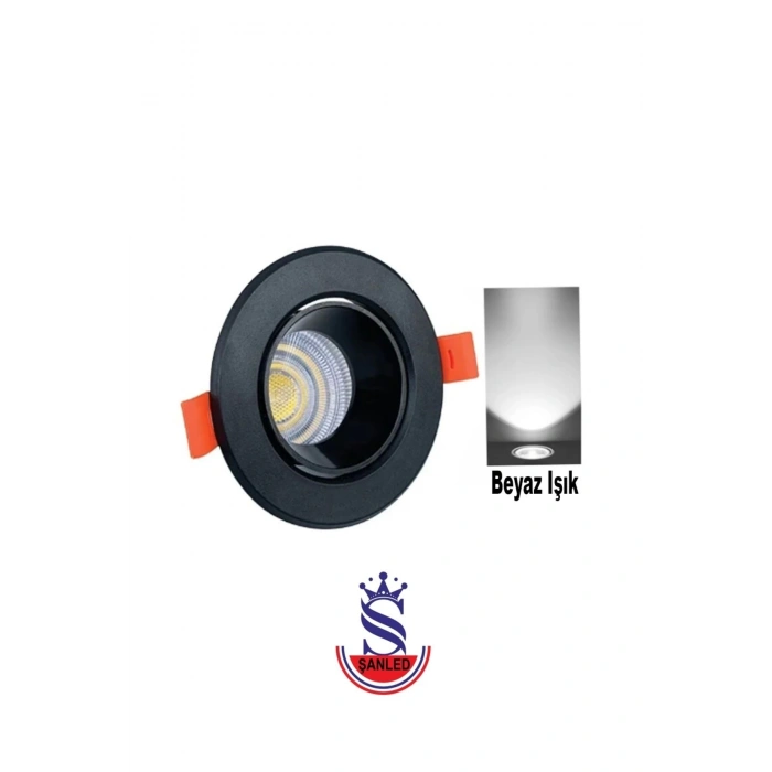 7w Sıva Altı Oynar Başlık Gu10 Siyah Kasa Gün Işığı Led Spot Lamba 20 Adet