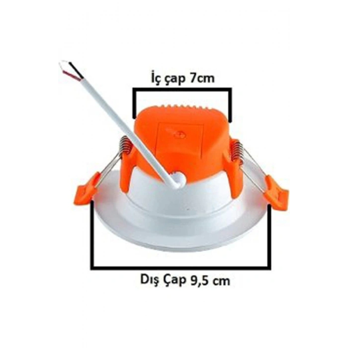 5W 3 Renkli (Beyaz,Günışığı,Amber) Siyah Gold Kasa Led Spot Lamba 2 Adet