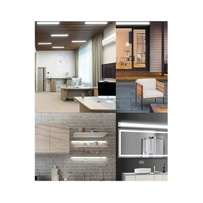 100Wat 120 cm KRİSTAL Yatay LED Bant Armatür-Trafolu Beyaz Işık 40 Adet