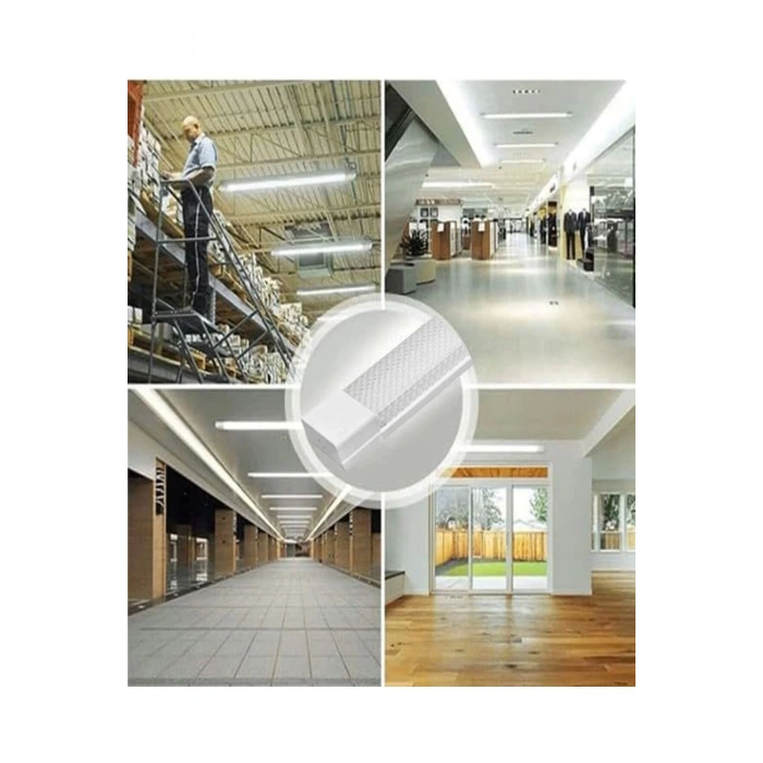 80W 120 Cm KRİSTAL Yatay LED Bant Armatür-Trafolu Beyaz Işık 1 Adet