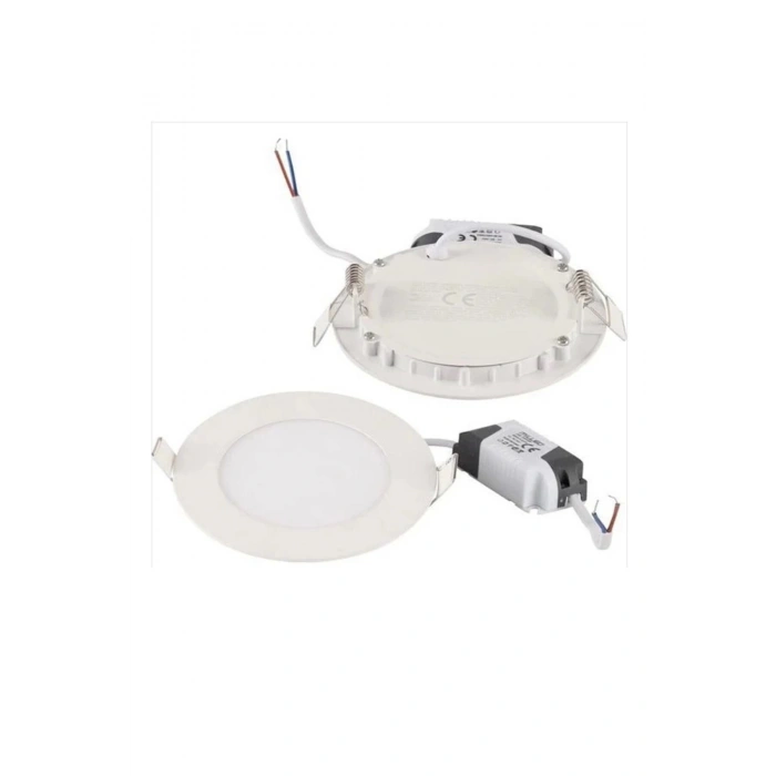 6w Tasarruflu Led Yuvarlak Beyaz Işık Sıva Altı Slim Panel Tavan Aydınlatma Armatürü 10 Adet