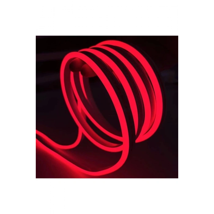 Neon 12 Volt Esnek Hortum led Kırmızı 5 Metre
