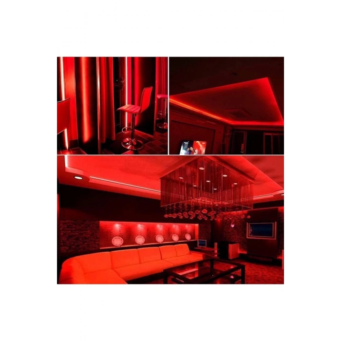 Neon 12 Volt Esnek Hortum led Kırmızı 5 Metre
