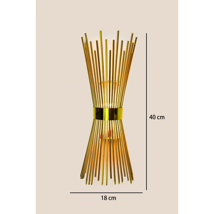 Kirpi Modeli Metal Çift Yönlü Beyaz Işık GOLD KASA Duvar Aydınlatma Pilli Aplik