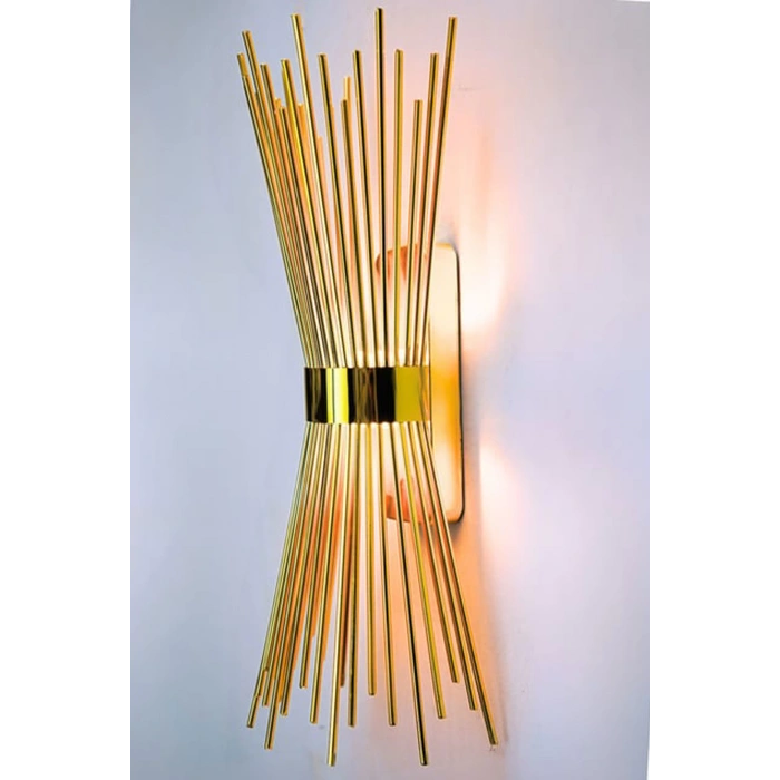 Kirpi Modeli Metal Çift Yönlü Beyaz Işık GOLD KASA Duvar Aydınlatma Pilli Aplik