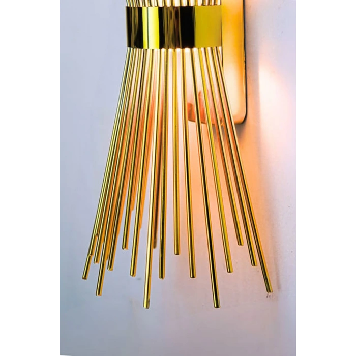 Kirpi Modeli Metal Çift Yönlü Beyaz Işık GOLD KASA Duvar Aydınlatma Pilli Aplik