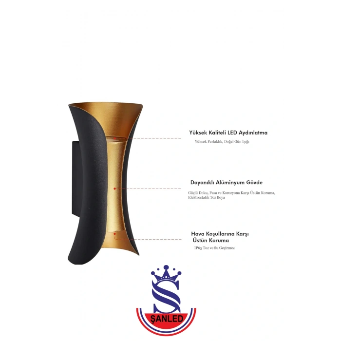 Butterfly Çift Yönlü Iç Ve Dış Mekan Duvar Aplik Paslanmaz, Toz Ve Su Geçirmez Duvar Aplik