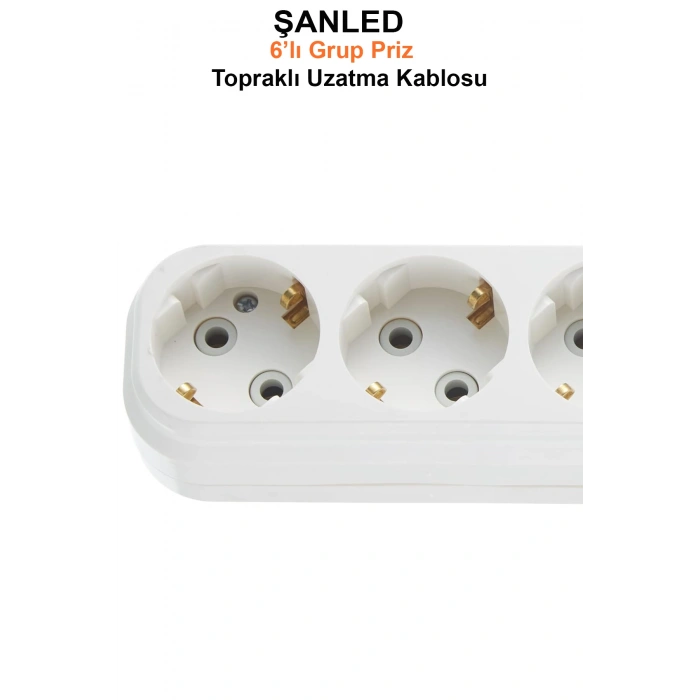 Grup Priz Topraklı 6lı Beyaz Çoklu Askılı Priz 4 Adet