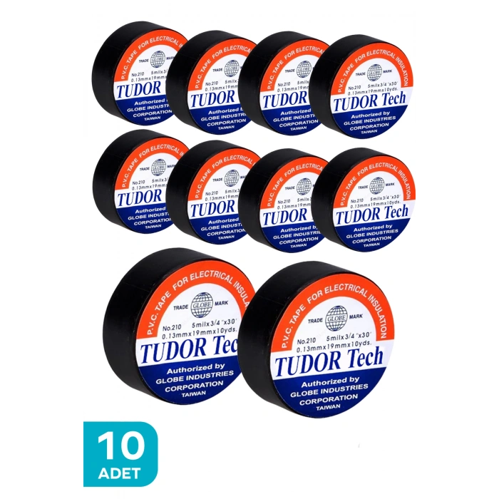 İzole Elektrikçi Bandı Siyah Elektirik Bant Bandı Pvc  10 Adet