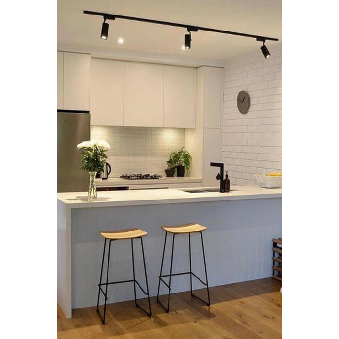 Led Siyah Kasa Beyaz Işık 35w Raylı Spot