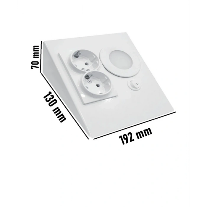 7W 3Renkli Çift Prizli Beyaz Dolap & Tezgah Altı Metal Led Aydınlatma 2 Adet