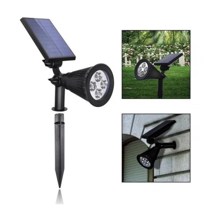 7w Güneş Enerjili Amber Işık Profesyonel Bahçe Sokak Dış mekan Aydınlatma Projektör 10 Adet