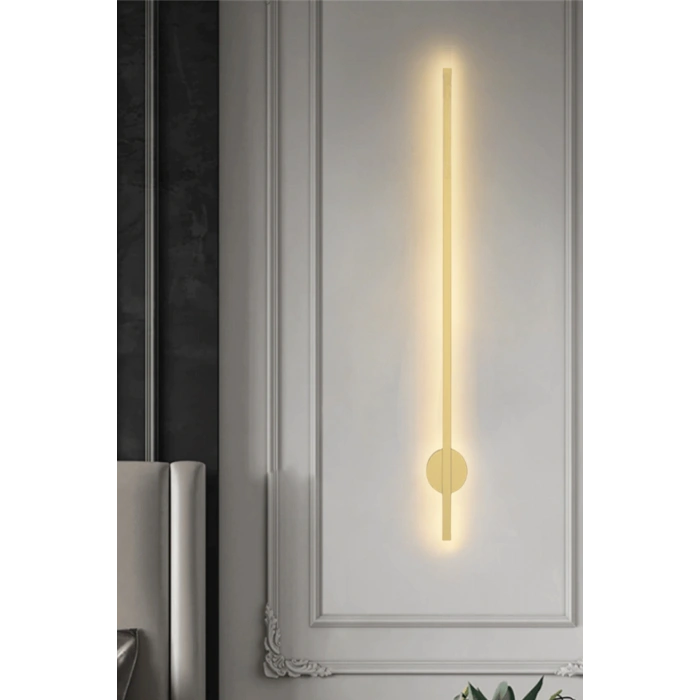 Dekoratif 20W İç Mekan Gold Kasa 3 Renkli Işık Elektrikli 80 cm Duvar Aplik 1 Adet