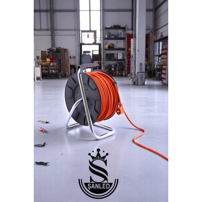 Makaralı 3x2,5 mm 4 Prizli Seyyar Kablo 50 Metre