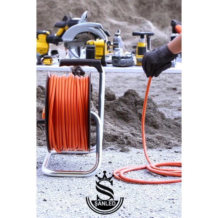 Makaralı 3x2,5 mm 4 Prizli Seyyar Kablo 50 Metre