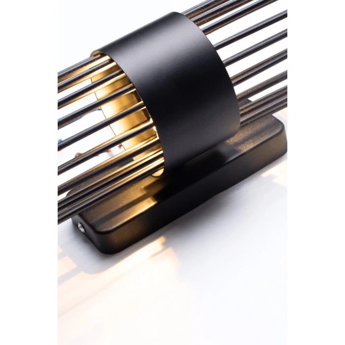 Merdiven Modeli Metal Çift Yönlü Beyaz Işık SİYAH KASA Duvar Aydınlatma Pilli Aplik