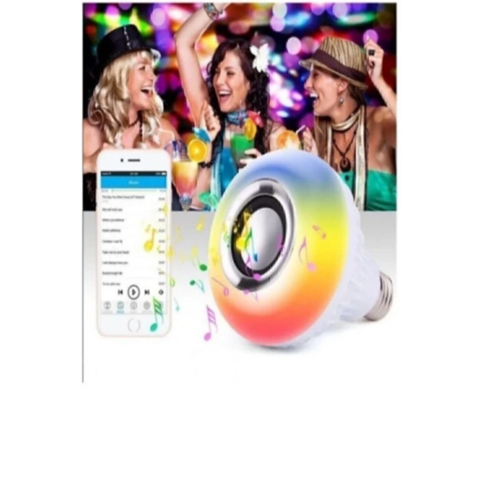 Müzikli RGB ledli Ampul Lamba Akıllı Hoparlör Ses Bombası Led Music 2 Adet
