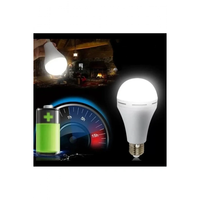 Şarjlı Akülü 30w Beyaz Işık Led Ampul 4 Adet