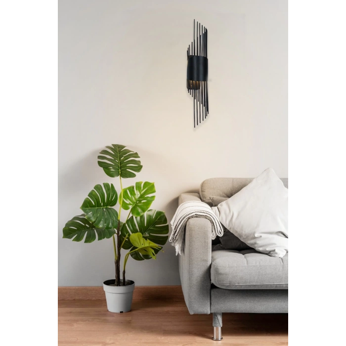 Sarkıt Modeli Metal Çift Yönlü Beyaz Işık SİYAH KASA Duvar Aydınlatma Pilli Aplik