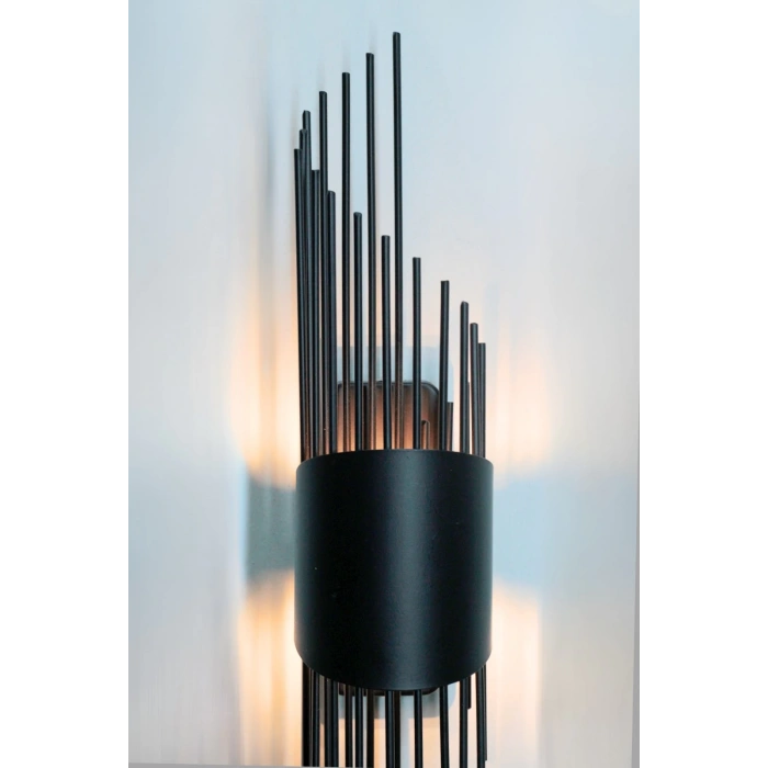 Sarkıt Modeli Metal Çift Yönlü Beyaz Işık SİYAH KASA Duvar Aydınlatma Pilli Aplik