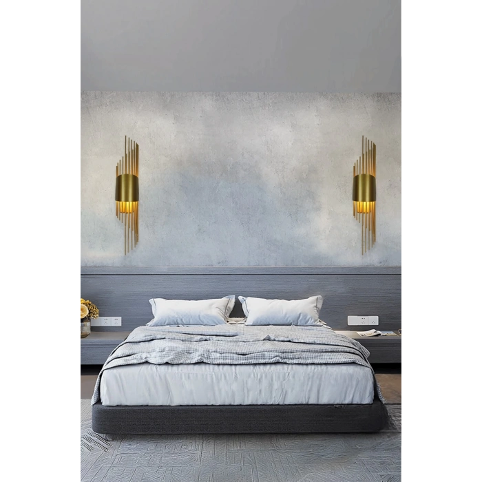 Sarkıt Modeli Metal Çift Yönlü Gün Işığı GOLD KASA Duvar Aydınlatma Pilli Aplik