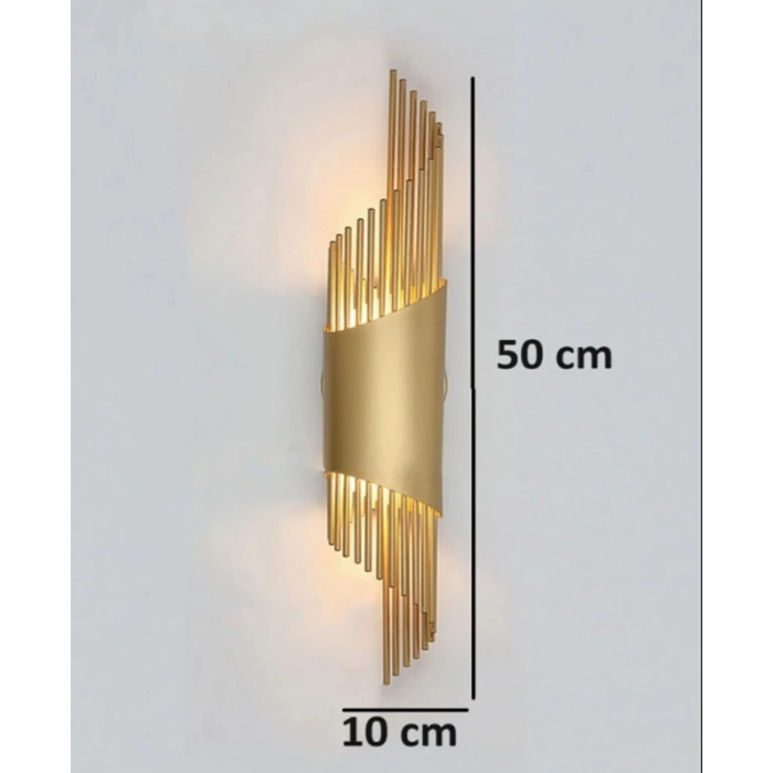 Sarkıt Modeli Metal Çift Yönlü Gün Işığı GOLD KASA Duvar Aydınlatma Pilli Aplik