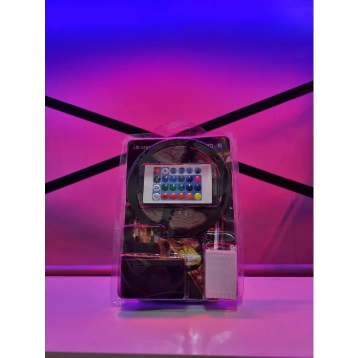 Şerit Led 5 Metre Animasyonlu Tak Çalıştır Kumandalı Trafolu Rgb Şerit Işık Aydınlatma Parti Led