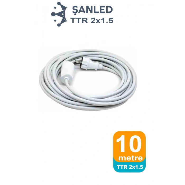 Uzatma Kablosu 2x1,5 mm TTR Topraklı Seyyar Kablo 10 metre