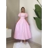 Bel Kuşak Detay Prenses Elbise - pembe