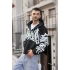 Grafiti Baskılı Full Zip Unisex Şardonlu Hırka