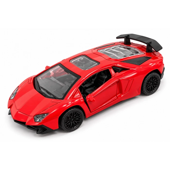 12.5 Cm Oyuncak Metal Spor Araba Lamborghini Aventador Kırmızı