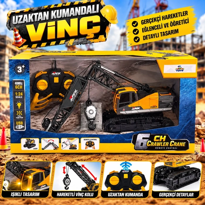 1:24 Ölçekli Uzaktan Kumandalı Vinç