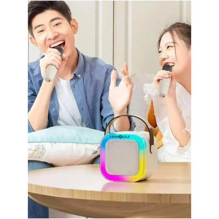 2 Mikarfonlu Kareoke Set Cep Boyu