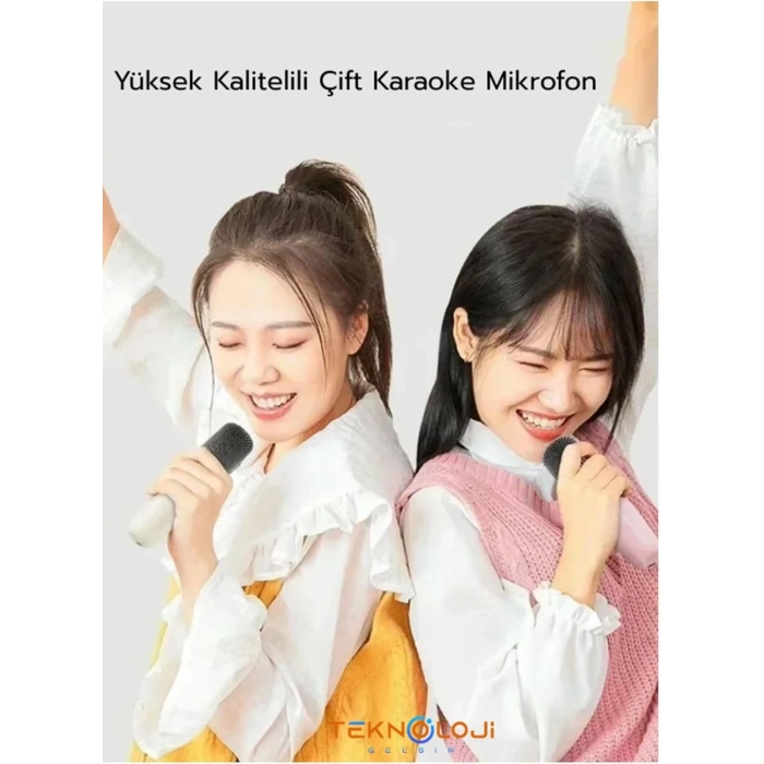 2 Mikarfonlu Kareoke Set Cep Boyu