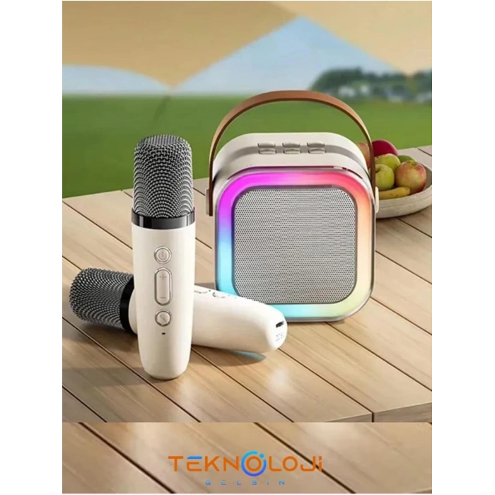 2 Mikarfonlu Kareoke Set Cep Boyu