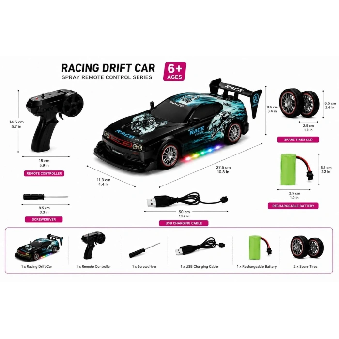4WD Drift Arabası Mavi - Pembe