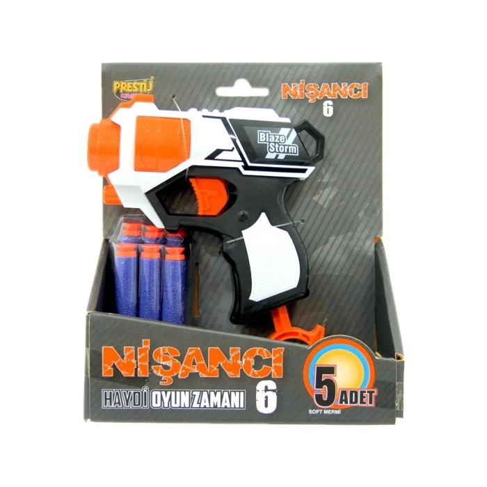 6 Mermili Sünger Dart Atan Silah 14 cm