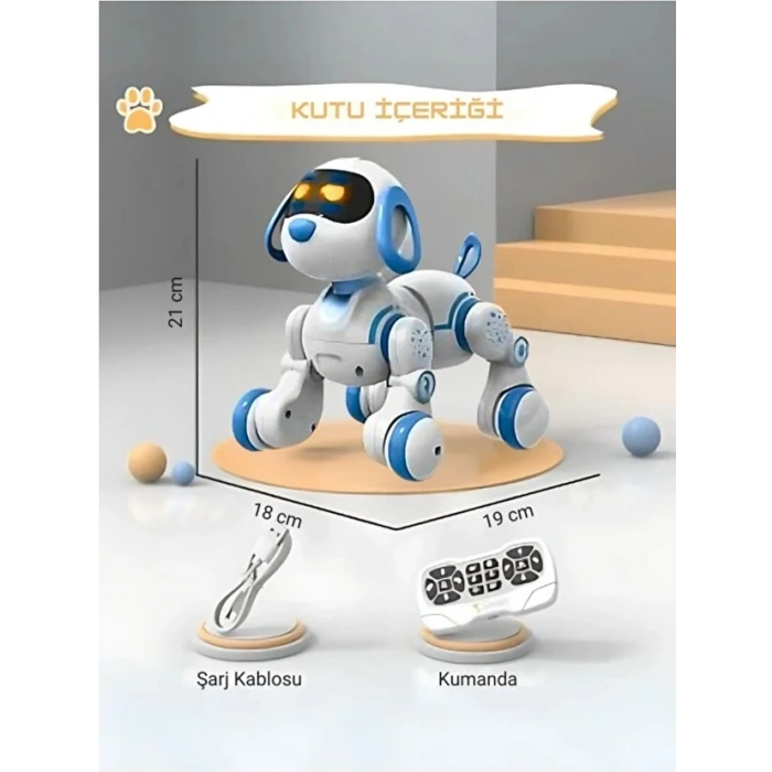 Uzaktan Kumandalı Çok Fonksiyonlı Akllı Aktivite & Eğlence Robot Köpek