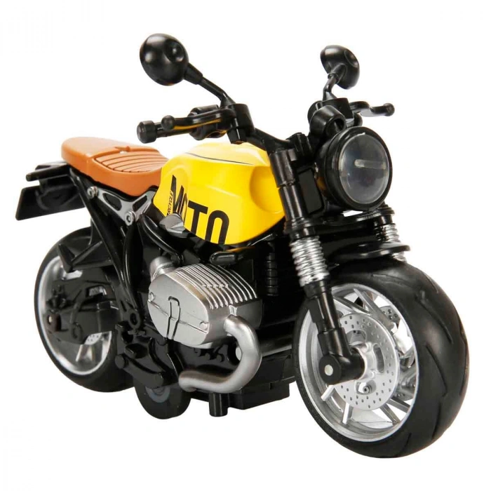 1:12 Sesli ve Işıklı Latte Die Cast Çek Bırak Motosiklet ve Tamir Atölyesi Seti