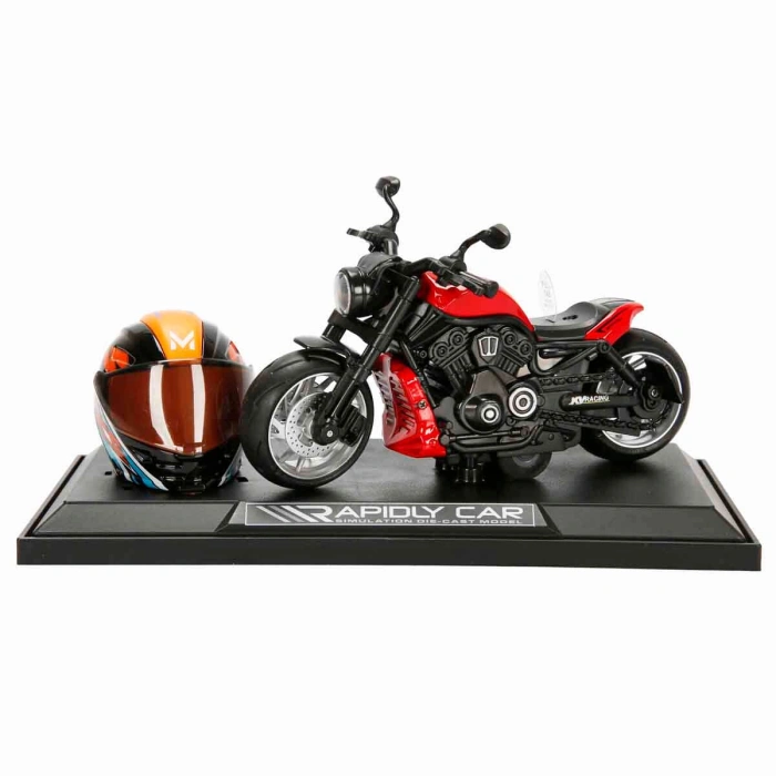 1:12 Sesli ve Işıklı Harley Wolverine Die Cast Çek Bırak Motosiklet ve Tamir Atölyesi Seti