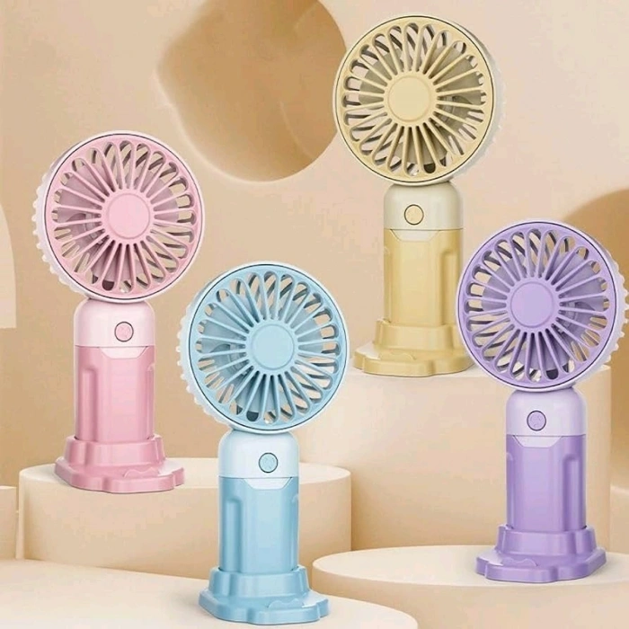 Şarjlı Mini El Fanı Telefon Standlı